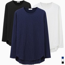 피플룩 남자 여름 크롭 루즈 긴팔티 남녀공용 오버핏 면 티셔츠