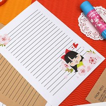 후아미 봄꽃여신 제작 편지지 세트 15cm x 21cm, 혼합색상(편지지), 10매