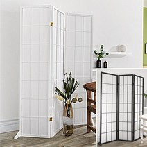 가구야히메 원목 병풍 3단 파티션, 병풍3단, 화이트