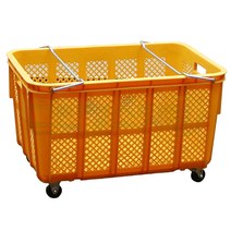운반상자 왕대 9-C 136리터 손잡이 바퀴포함 노란색 노랑색바구니 우편물박스 우편물상자 바퀴달린운반상자 플라스틱상자 플라스틱박스, 1개
