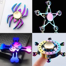 그린마켓 뉴디자인 레인보우 샤이니 메탈 피젯 스피너 집중력 강화 GF014 fidget spinner, 01.피젯스피너 정품 베이직_블루