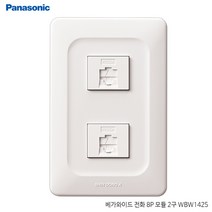 파나소닉ES신동아 베가와이드 모듈러잭 8p 2구 유선전화잭 케이블잭, 1개