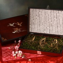 삼모아 토종 7년근 산양산삼 장뇌삼 선물세트 고가구 자개케이스+실크보자기 포장 인삼/수삼/장뇌삼, 1박스, 3뿌리