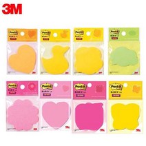 3M 모양 포스트잇 강한점착용 SSN D C 점착메모지/포스트잇, 꽃