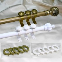 리빙존 아일렛 핀링형 린넨록 암막커튼, 4_커튼봉세트:엔틱봉:굵기Ø25㎜ 8호(최소130㎝~최대240㎝)