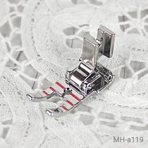 JSTrading 가정용 레드 스테치 노루발-약 6mm (일체형)