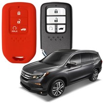 카포카 혼다 파일럿 4버튼 스마트키 실리콘케이스, 레드, 1개