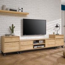 파란들 심플거실장 2500 티비다이 TV다이 TV장식장 거실장세트, 우드