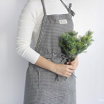 네이처데코 블랙잔체크 앞치마