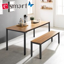 [e스마트] 스틸 6인용식탁 1600x800 (일자다리), 카페애쉬:블랙