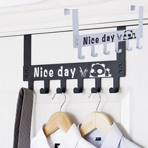 예홈 인테리어 6구 도어훅 옷걸이행거, 블랙, 1개