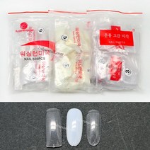 네일 아트 리필 팁 3/4/5/6호 대용량 오발팁 풀팁, /, 투명오발팁-5호