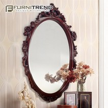 퍼니트랜드 엔틱가구 엔틱 조각 원형 거울, 단품