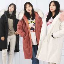 턴키 신상) 보송보송 퍼후드 롱야상자켓 아우터