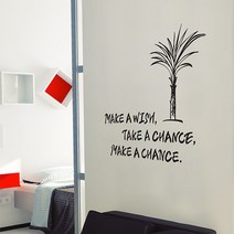 디자인엠 메이크어위시 캘리그라피 스티커, 화이트