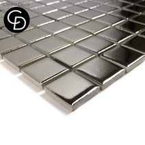 중앙데코 시트라인 벽 바닥타일 모자이크타일 (10장이상 사은품증정), 01-25 25mm B2501 메탈실버, 1장