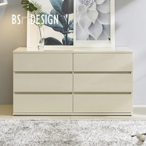 브랜디하우스 광폭 1200 와이드체스트 서랍장, 줄무늬화이트