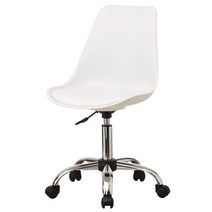 블랑누보 솔리드 회전 사무실 서재 1인용 싱글 의자, 화이트