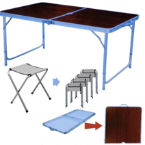 정스포츠 캠핑테이블 접이식폴딩테이블 간이매대가판대 행사용, 02. 접이식 의자 2개 포함