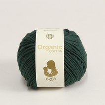 [앵콜스] 아가 오가닉코튼실 30g AGA Organic Cotton 유기농 면사 오가닉실 뜨개실 아기옷 아기양말 모자, 38 딥그린