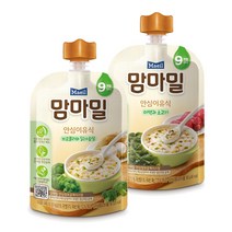 [매일유업] 맘마밀 안심이유식 9개월 브로콜리닭가슴살/녹황채소와소고기/시금치와연근소고기/미역과소고기 10팩 혼합, 미역과 소고기 5팩+브로콜리와 닭가슴살