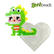 지니비즈(GENIBEADS) 대형투명모양판, 대형투명 하트모양판, 1개
