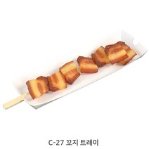 C-28 꼬지트레이_크라프트지 종이트레이 _일회용 종이트레이_꼬지받침_1박스(1 000개), C-27 꼬지트레이, 1000개