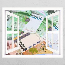 꾸밈 ij435-돈부자창문그림액자 시트지, B타입-외부창문형