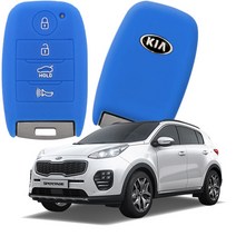 카포카 기아 THE SUV 스포티지 4버튼 실리콘 스마트키케이스 키홀더, 기아 THE SUV 스포티지 블루