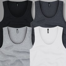 굿럭샵 2장 에 9 900원 골지나시 흰색 회색 검정 챠콜 기본 베이직 스판 신축성 남성 여성 공용 원사이즈 타이트한 민소매 나시 티