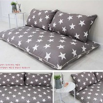 단잠 좌식소파-2인용(특대방석+대쿠션+솜포함), 빅스타(그레이)