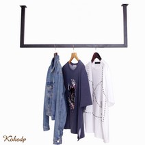 코코디피 옷가게용 주문제작 천장 벽면 부착 파이프 행거 천정 고정 헹거 옷걸이 봉, 주문제작(가로와 폭 배송메시지에) + 25각 + 검정색, 1개