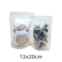 지퍼백 투명 진공 지퍼스탠드 봉투 100매(13x20cm)지퍼백 육수팩 국물팩 찌개팩 지퍼백 분말포장 음료팩 이유식보관팩 견과류포장 칵테일봉투 건과일포장, 100매
