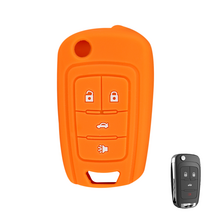 바이어블 쉐보레 4버튼 폴딩키 실리콘 스마트키 케이스 VA-S26, 오렌지_VA-S26