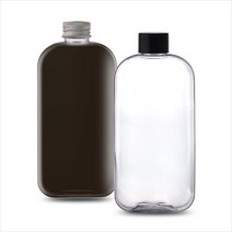 IW90 더치밀크 300ml 검정캡 1개 더치커피병 페트병 (약 가로 7.2cm x 세로 3.7cm x 높이 15.6cm)