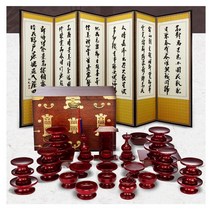 춘향골 남원목기 물푸레 제기 37p + 제기함 (+퇴주그릇) 추사 사군자 6폭병풍, 1box, 접시18,나물접시3,술잔3,잔대3,탕기3,식혜그릇1,향로1,촛대2,어틀1,편틀1,지방틀1,왕관함1,6폭병풍,퇴주그릇