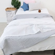 루나비 1+1 시어서커 홑이불 여름이불, 화이트+화이트