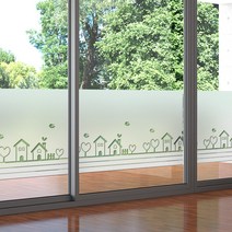 제제데코 창문시트지 컷팅 안개시트지 유리창시트지 모음 시트지, 꼬꼬마동네01