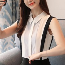 HQINT 여성 쉬폰 반팔 여름 블라우스QQ