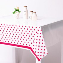 파티해 라인도트 비닐 테이블보, 레드