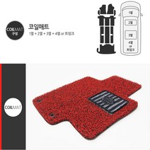 루젠 올뉴카니발7인승 코일카매트 1대분, 레드, 그랜드카니발 9인승