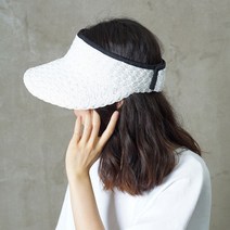 웨이브 밀짚 돌돌이 썬캡 40대미시옷 바캉스모자