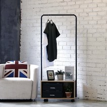 원룸행거 선반형 수납장 헹거 시스템 디자인 옷, 05_트렌디심플 오슬로 행거 블랙(4427)