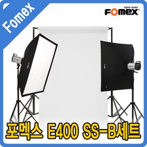 포맥스 포멕스 E400 SS-B 세트(배경세트 포함)스튜디오 조명세트, 이동형 배경세트 그레이(1.35M)