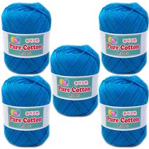행복뜨기 털실 뜨개실 뜨개질실 퓨어코튼 순면100% 면실 면사 코바늘실 여름실 얇은실, 169파스텔청옥(5볼)