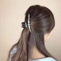 장미공주 진주큐빅심플집게핀