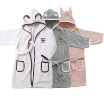 밀리언달러베이비 목욕가운 유아목욕가운, 곰 가운+곰헤어밴드 패키지, 1개입