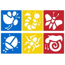 Diome 숲속곤충나라 스텐실 / 키즈맘아트 스텐실세트 모양찍기 스탬프 도장 유아 물감 미술 놀이 모양종이 모양 염색 색칠하기 유치원 어린이집 드로잉카페 집콕 엄마표미술 홈스쿨