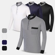 남자 TR 차이나 긴팔 카라 티셔츠 중년 아빠옷