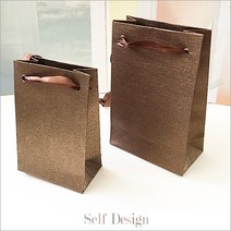 셀프디자인 미니쇼핑백 펄브라운 2개 (2size), M (2개)